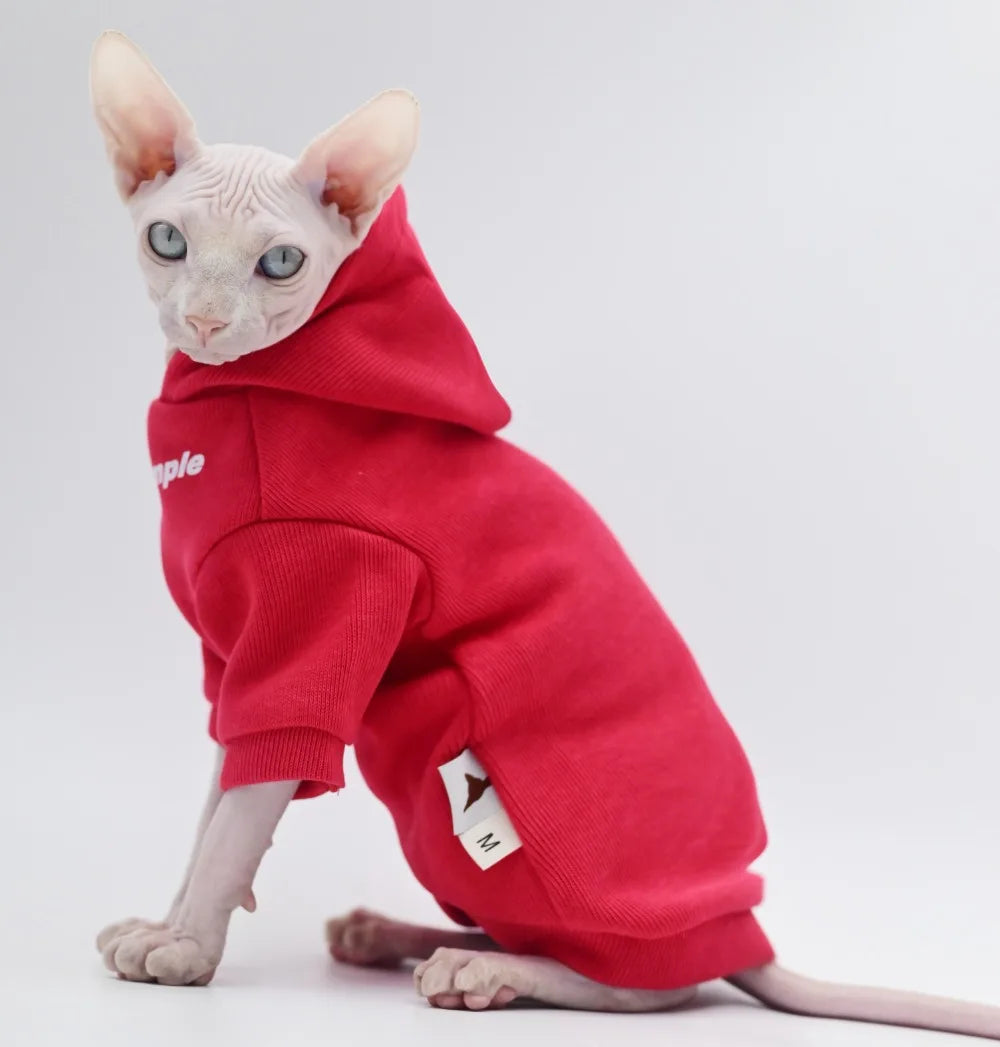 Hairless Sphynx Cat Apparel, Kitty Clothes, Bald Cat Outfits, Autumn and Winter Apparel