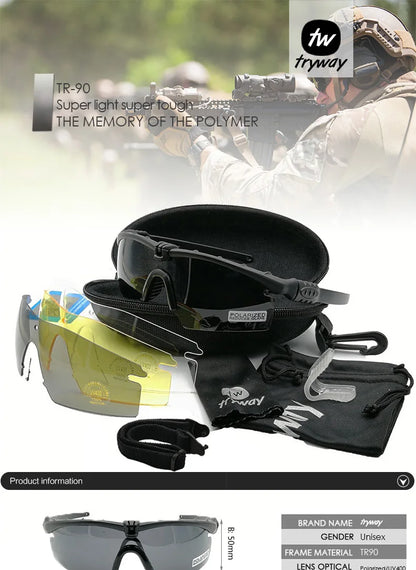 Tactical Professional Protective Military Polarized Glasses-Shooting Gafas Sports Hiking Cycling Paintball Safety Eyewear