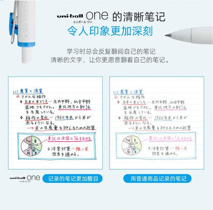 uni-ball one Mitsubishi Limted Gel Pen,Black/Red/Blue/Navy Blue Core Black Technology Signing Canetas for homework,test,meeting