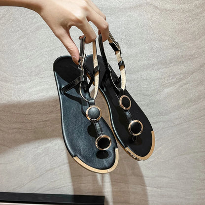 Women Sandals Summer Casual Roman Flat Sandals Flip Flops Open Toe Daily Sandals Women Luxury Designer Fashion Shoes for Women