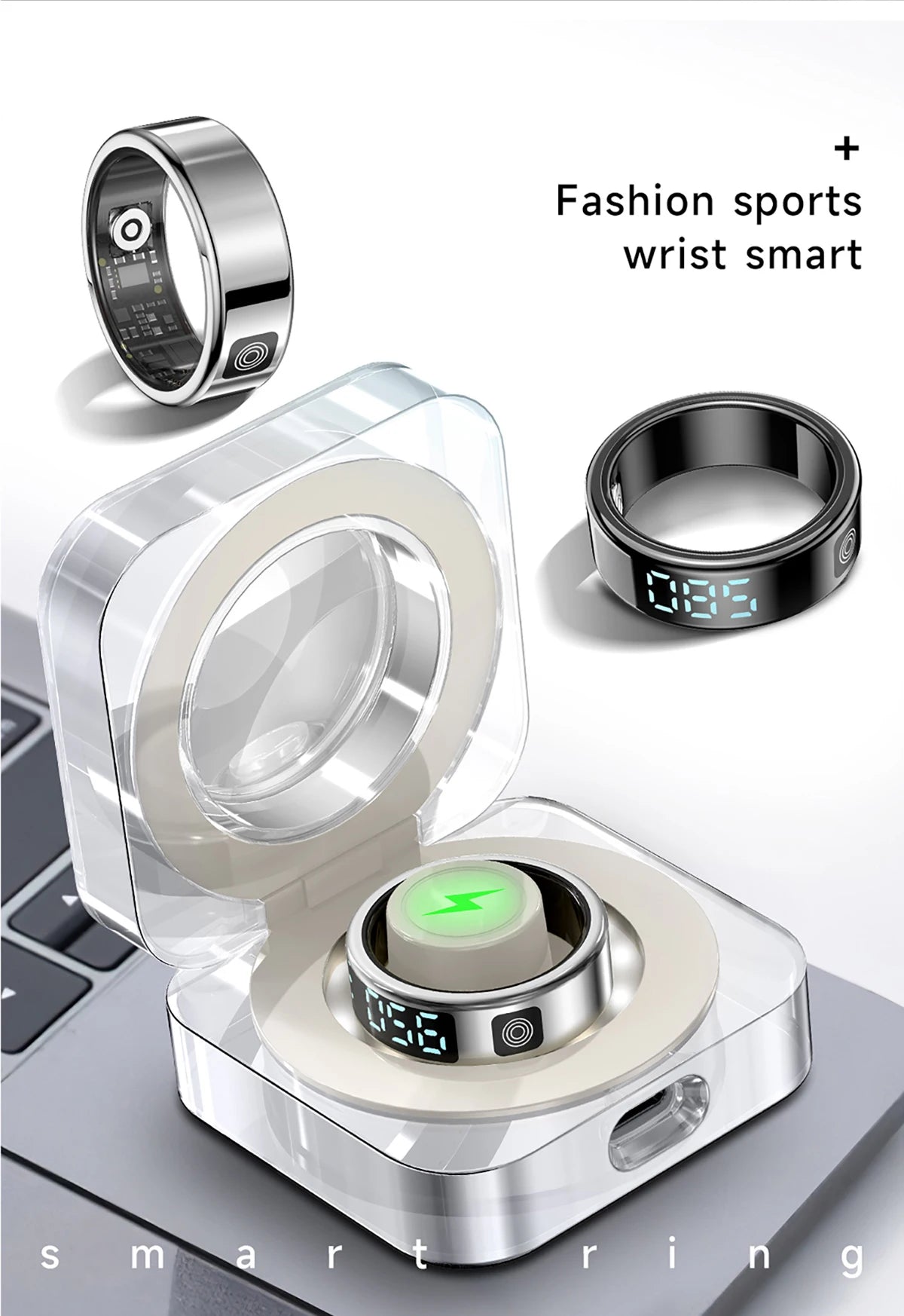 2026 New Smart Ring Display Screen Gestures Brush Video 5ATM Waterproof  Remote Camera Blood Pressure Monitoring For Men Women
