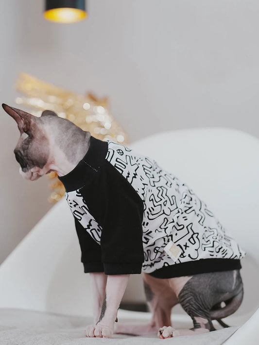 Cat Clothing Cotton Coat Elestic for Male Cat Spring Summer Sweatshirt For Kittens Soft T-shirt for Devon Rex