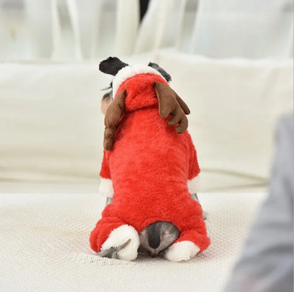 Christmas Elk Costume Winter Warm Dog Clothes For Small Medium Dogs Cat Suit Pet Jumpsuit Coat Chihuahua French Bulldog Outfit