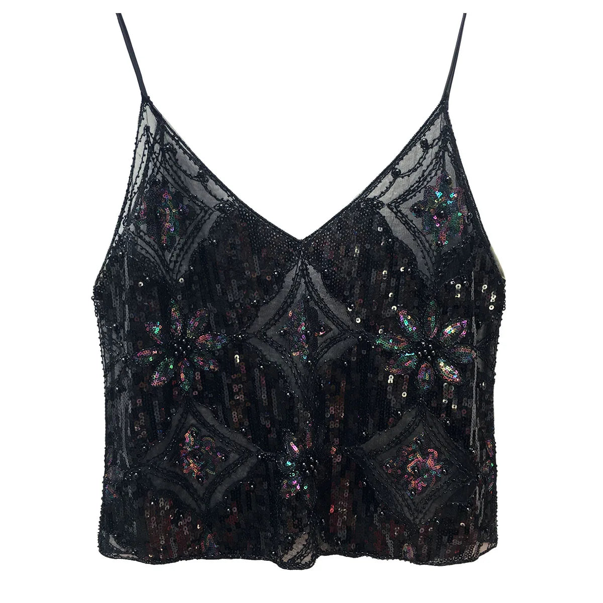 Sexy Sequins Beaded Camisoles Women Glitter Sleeveless Backless Pleated Sling Crop Tops 2026 Spring Summer Club Party Tank Lady