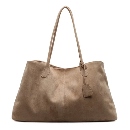 Elegant Shoulder Bag Pouch Suede Shoulder Bag Korean Style Storage Suede Handbag Suede Bucket Bag All-match Underarm Tote Bag