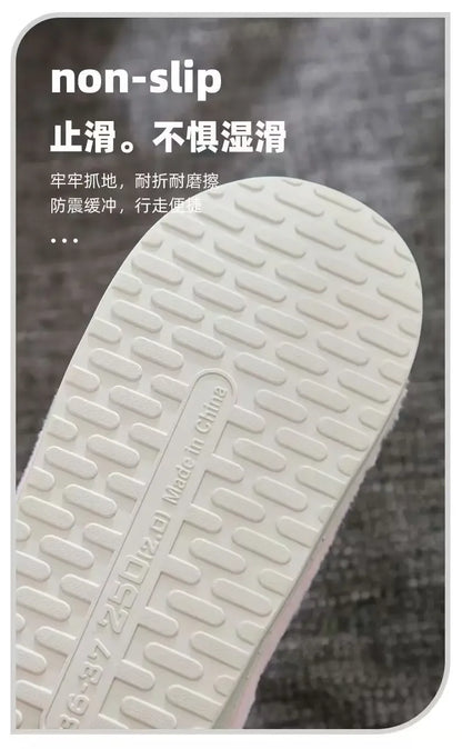 2025 Winter Plush Slippers - Cozy Non-Slip Indoor Warm House Shoes, Cute Lightweight Couple's Unisex Thick Sole Home Slippers