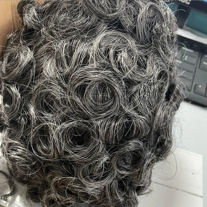 26mm Loose Curly 0.06mm Natural Hairline Men Toupee Ultra Thin Skin Full VLoop 1B80 613# Blonde Male Human Hair Prosthesi System
