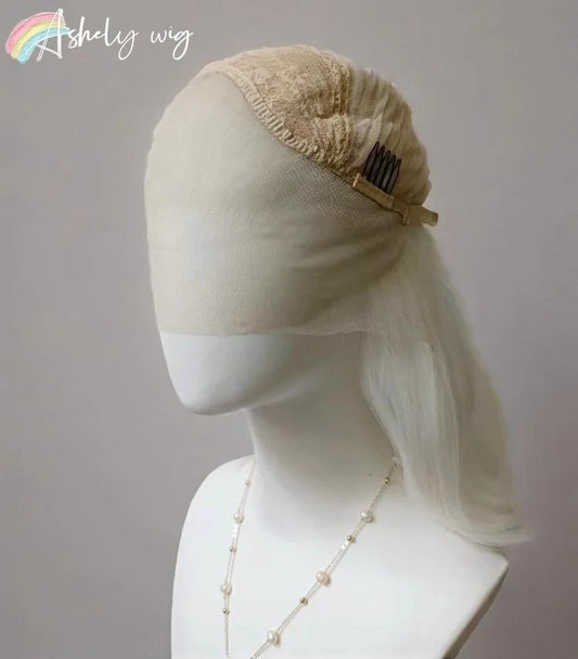 White Lace Front Wig for Women 13x4 Long Wavy Hair Wig for Women High Temperature Fibers Glueless Synthetic Lace Wigs Cosplay