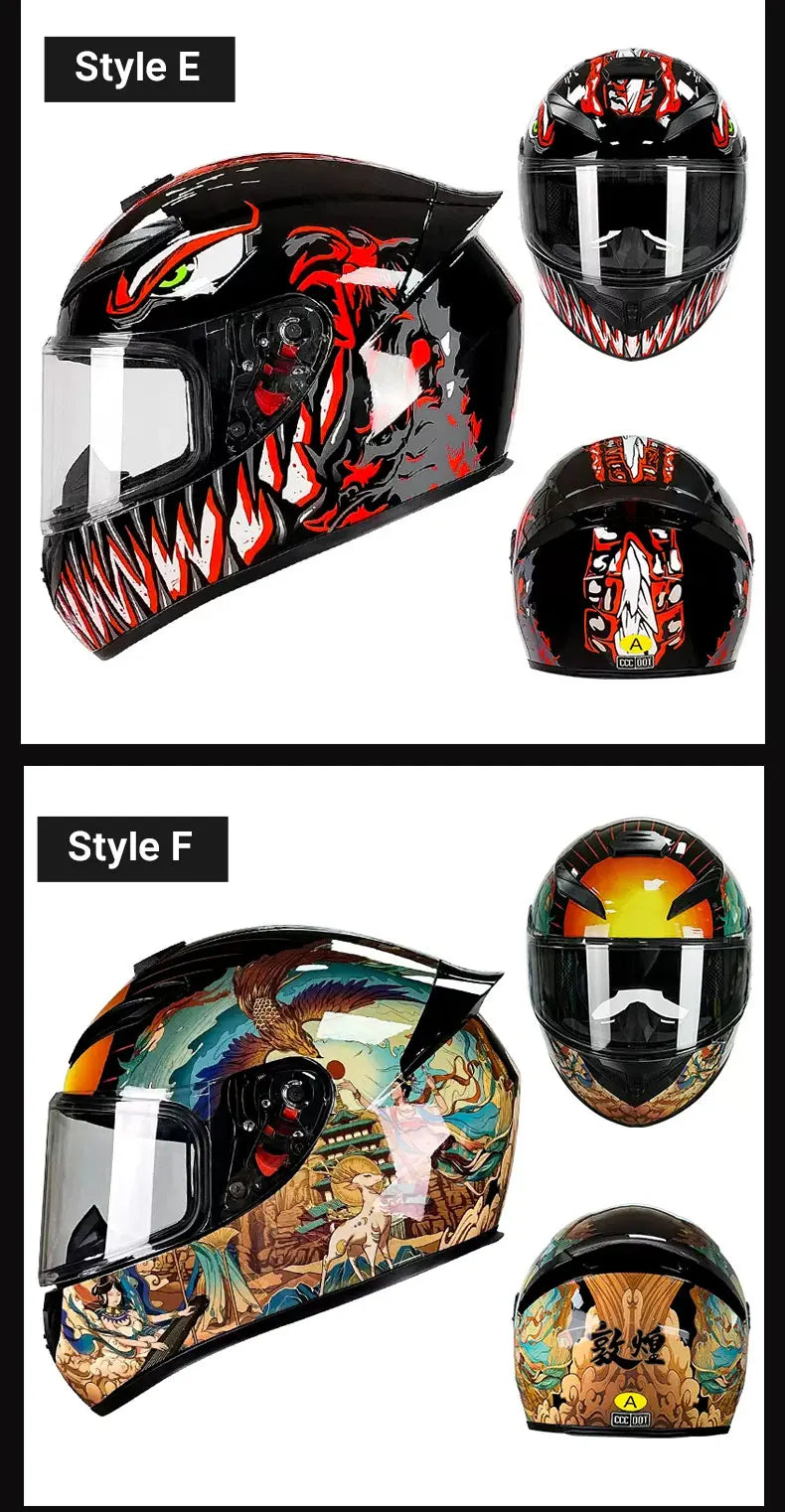 Adult Helmets For Motorcycle Full Face Helmet HD Visors Capacete De Moto Capacetes DOT Approved