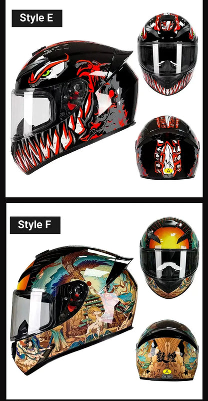 Adult Helmets For Motorcycle Full Face Helmet HD Visors Capacete De Moto Capacetes DOT Approved
