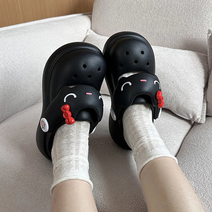Women Fashion Platform Clogs Cute Cartoon Rabbit Summer Shoes Female Indoor Street Slippers Soft EVA Girls Daily Walking Sandals