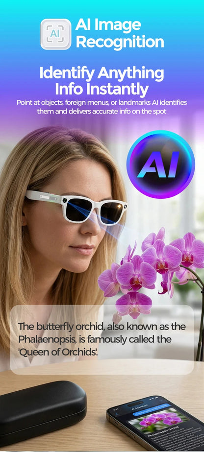 Lenovo AI Smart Glasses 8MP HD Camera 8K Shooting Image AI Translation Bluetooth Call Recording Music Smart SunglassesGifts 2026