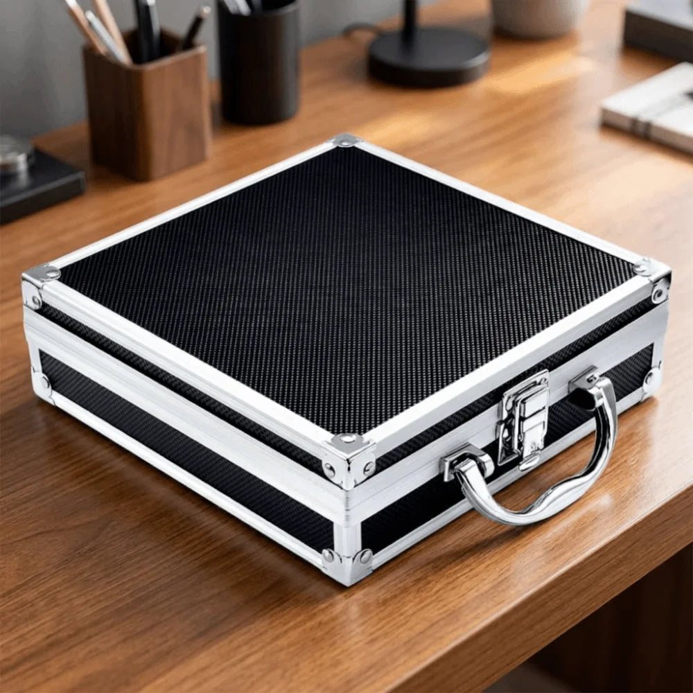 Shockproof Aluminum Alloy Tool Box Drop-Resistant Impact Resistant Portable Tool Case Protective Handheld Safety Briefcase