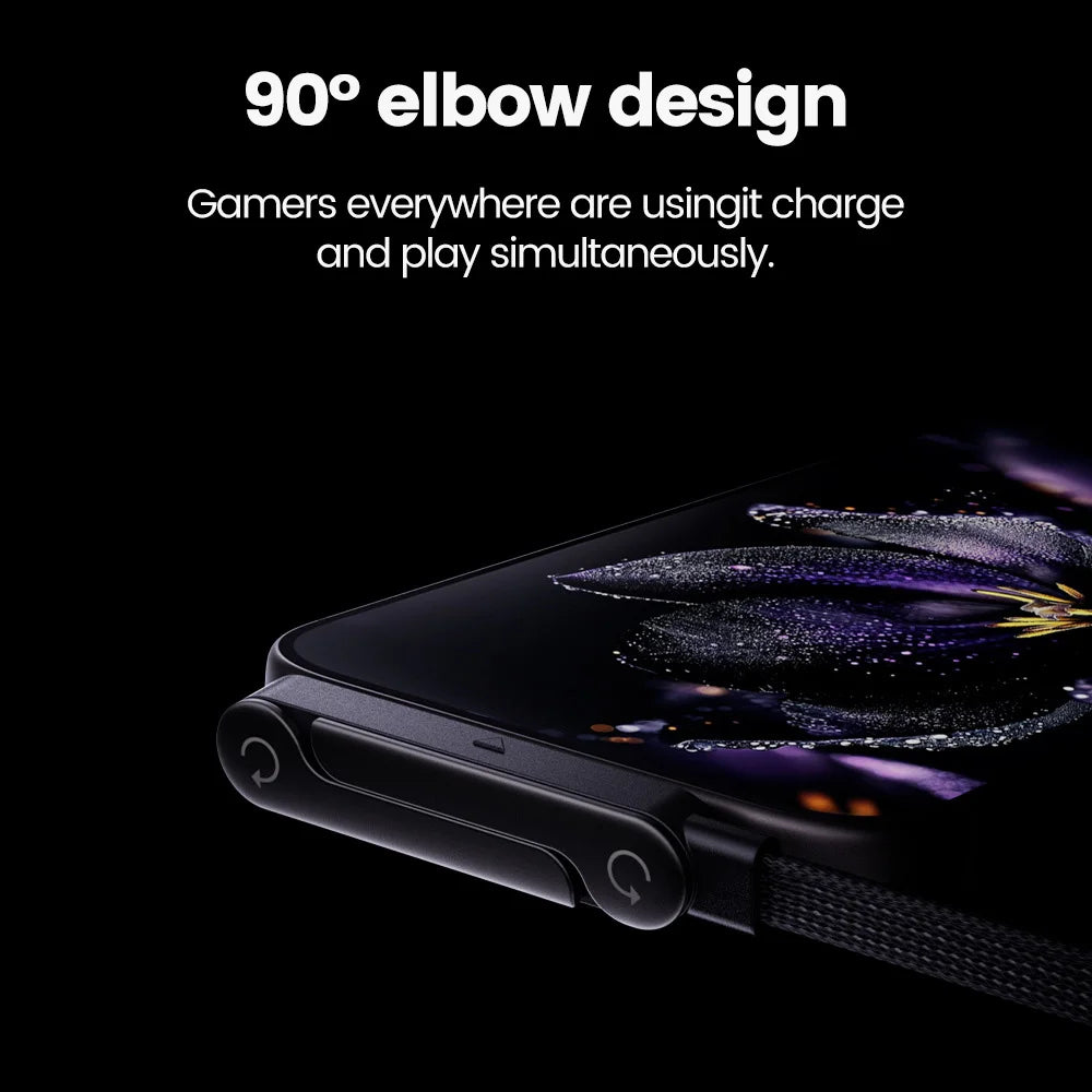 240W 2-in-1 Type C to USB C Fast Charging Data Cable Foldable Phone Holder Type C Fast Charging cabo For iPhone 17 Black/Orange