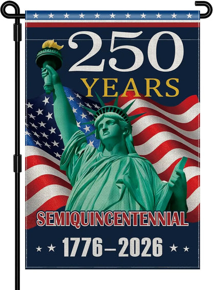 250th Anniversary USA Garden Flag, American 250th Patriotic Double Sided Outdoor Banner, 1776-2026 Semiquincentennial Americ YYQ