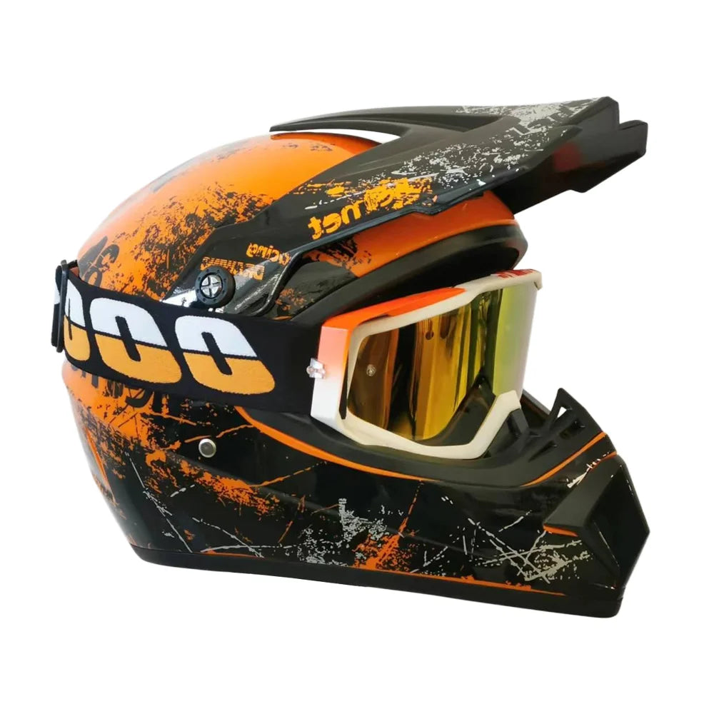 Kids Karting & Youth Dirt Bike Helmets + Goggles DOT Certified Enhanced Protection