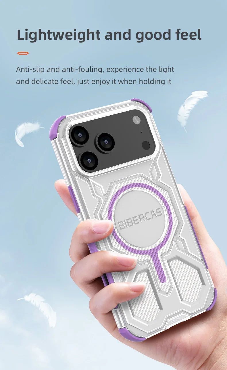 Military Armor Phone Case For iPhone 17 16 15 14 13 Pro Max 17Air 16E Magnetic Wireless Charging Anti-Drop Protective Cover