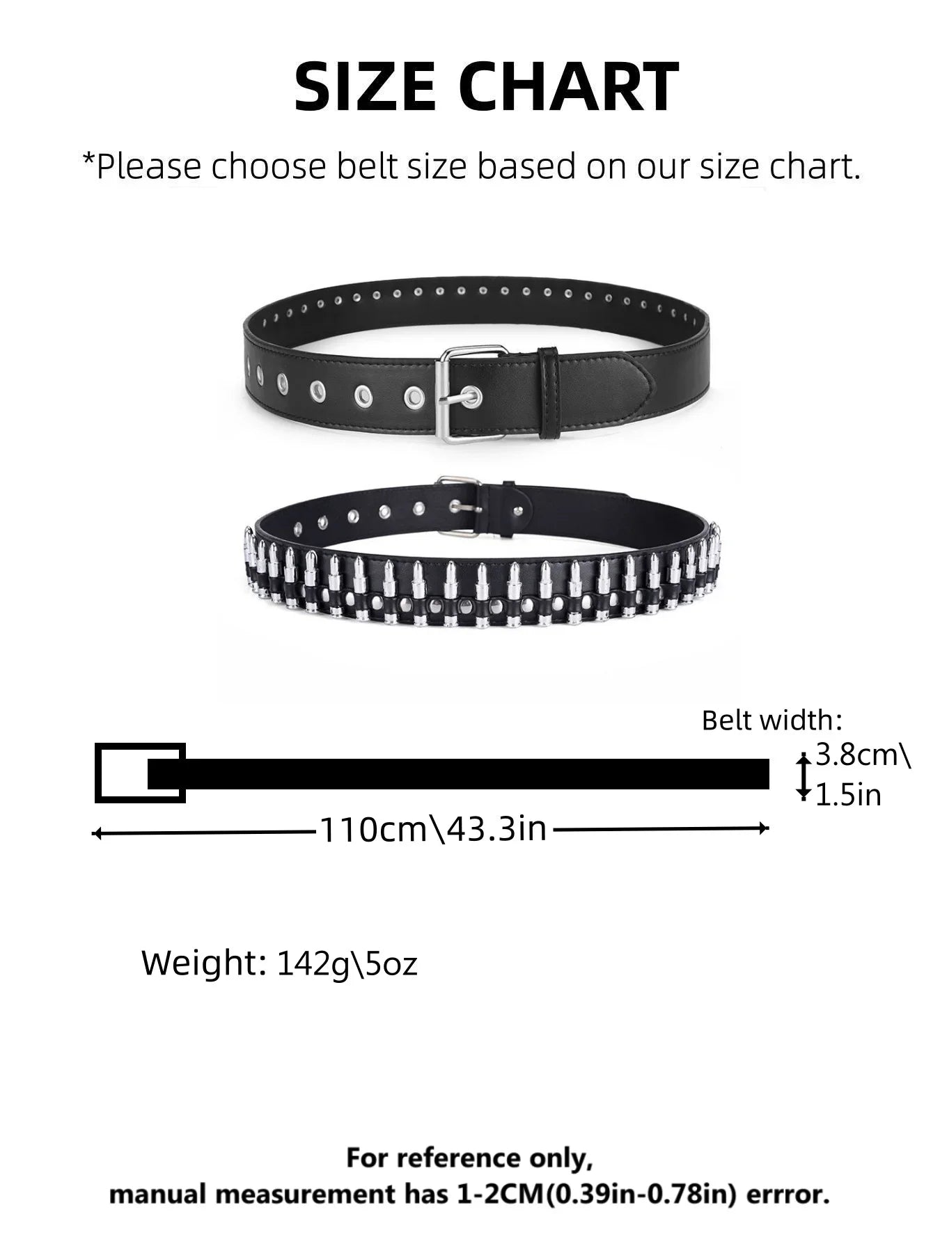 Fashion New Bullet Accessories Belt Metal Belt Men And Women Punk Hardware Jeans Belt Y2K Belt Designer Belt Women's Belt