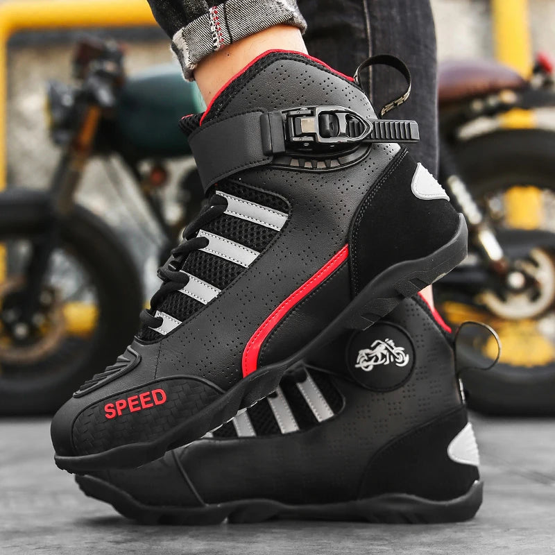 Motorcycle Boots Men Motor Motorbike Riding Shoes Anti-fall Motorcycle Shoes Motocross Off-Road Racing Boots