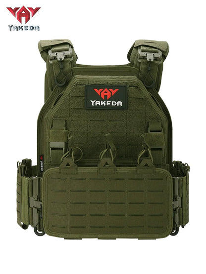 YAKEDA Tactical Plate Carrier Vest,Military Molle Assault Vest with Quick Release Buckles,Adjustable Padded Straps,1000D Nylon