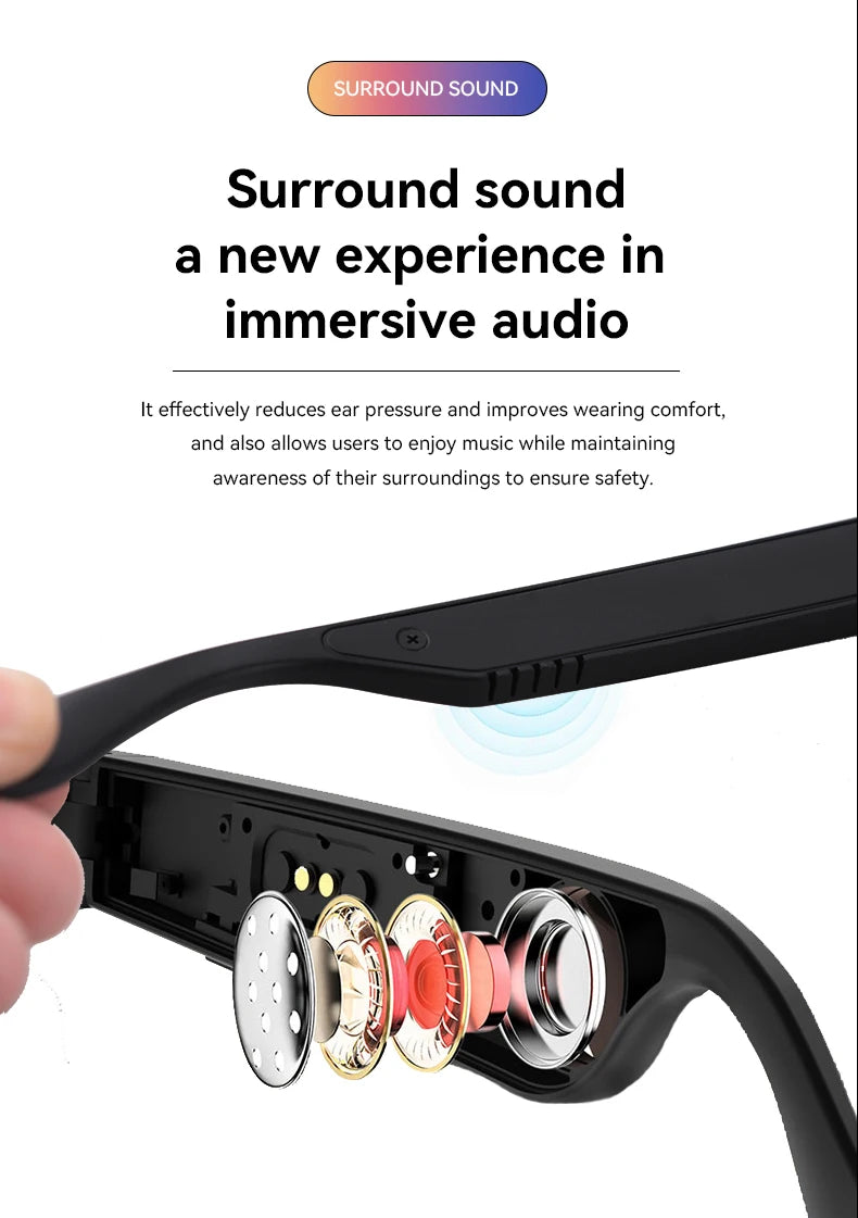LAXASFIT New Smart Wireless Bluetooth Glasses TWS Listen to music and answer phone calls Men Women Fashion Sunglasses Eyeglasses