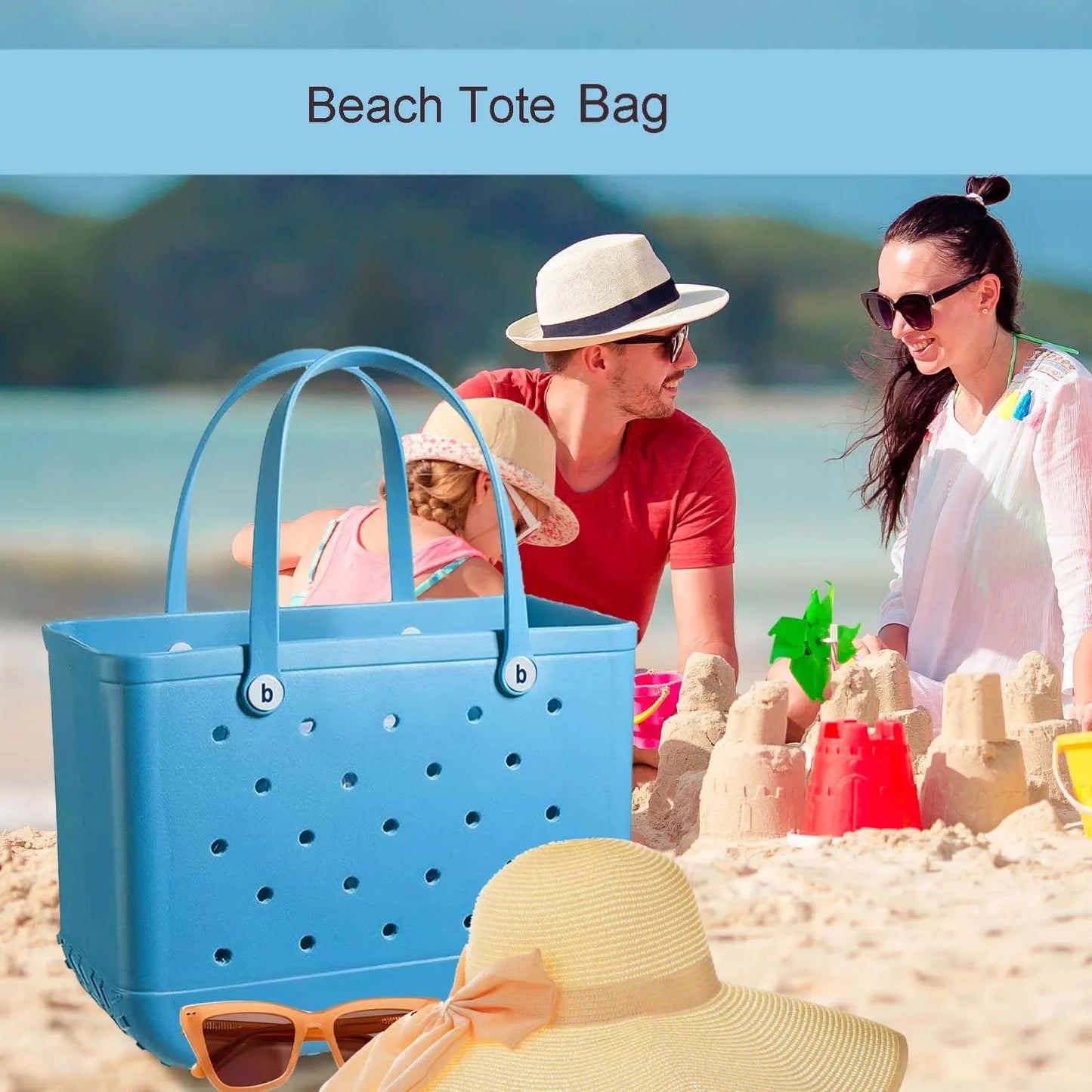 L/XL Beach Bags EVA Rubber Waterproof Tote Bag Storage Baskets Travel Shopping Shoulder Solid Color Fashion Handbag women