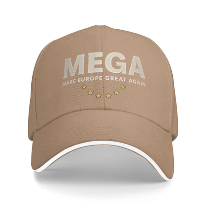 MEGA Make Europe Great Again  Baseball Cap Classic Unisex Men Trucker Hat Dropshipping Custom Logo Hiking Fishing Baseball Caps
