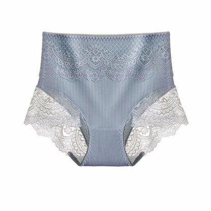New Women's Cotton Underwear High Waist Antibacterial Panties Sexy Lace Seamless Tummy Briefs Ladies Triangle Shorts Large Size