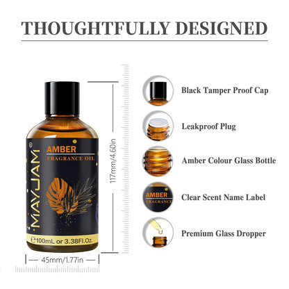 MAYJAM 100ml Fragrance Oil White Santal Amber Chocolate Moroccan Rose Aromatic Essential Oil for Humidifier Diffuser Gift Box
