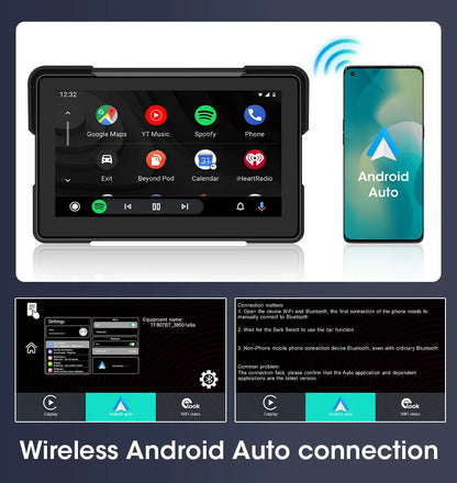 7 inch Motorcycle CarPlay Screen With TPMS GPS for Moto Navigation Display Screen Android Auto Digital Motorcycle Dashboard BT