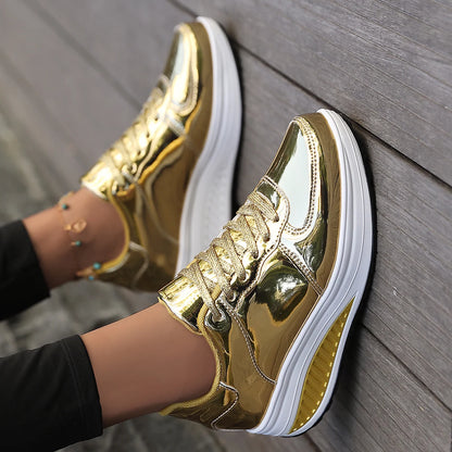 Women Sneakers Fashion Platform Shoes Lace Up Women Casual Flats Shoes Outdoor Lightweight Walking Women Shoes Zapatos De Mujer