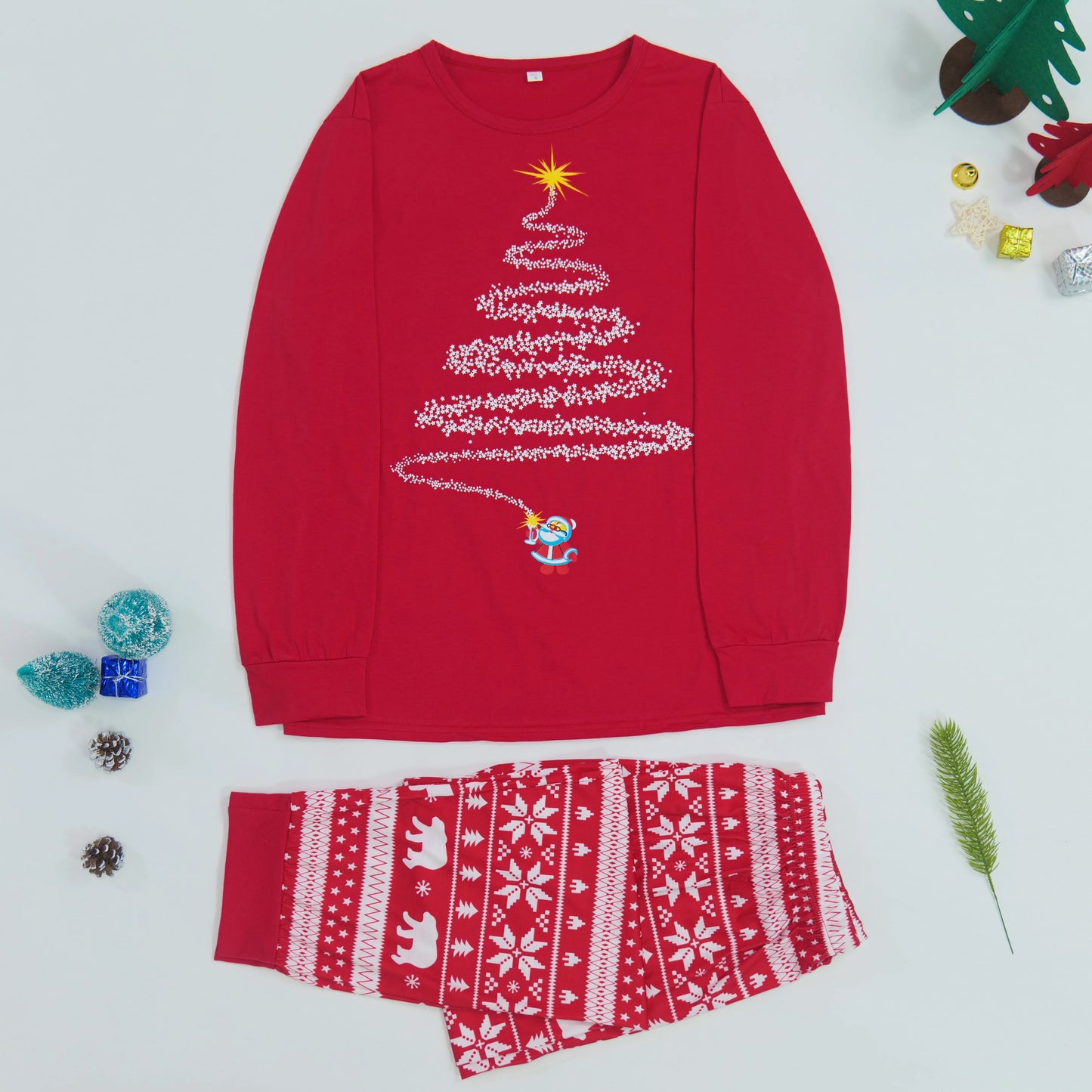 Christmas Family Matching Pajamas Set Firework Print Mom Dad Kids Home Clothes Warm Soft Sleepwear Baby&Dog Romper Pjs Xmas Look