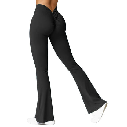 New Fashion Women's Flare Leggings V-shaped Hip Yoga Pants High Waist Wide Leg Pants Women Gym Sport Flared Pant Casual Leggings