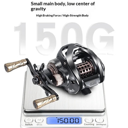 Power Fishingfans Baitcasting Fishing Reel Anti Backlash Long Casting Deep Water No Gear Sense Bait Finesse Lure Raft Angling