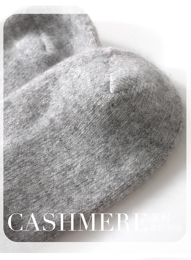 100% Cashmere Socks Women's Knitted Long Tube Socks High Elasticity Warm Straight Tube Socks Autumn Winter Mid Tube Sock
