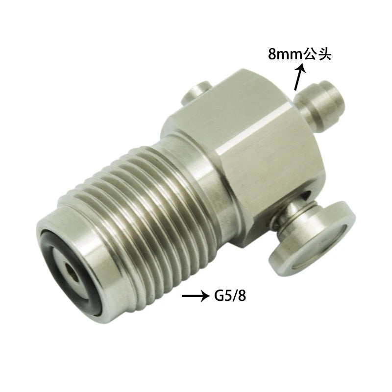 Paintball Mini Model Fill Station Stainless Steel 300Bar Din Valve with Male Nipple Plug or Female Quick Fitting