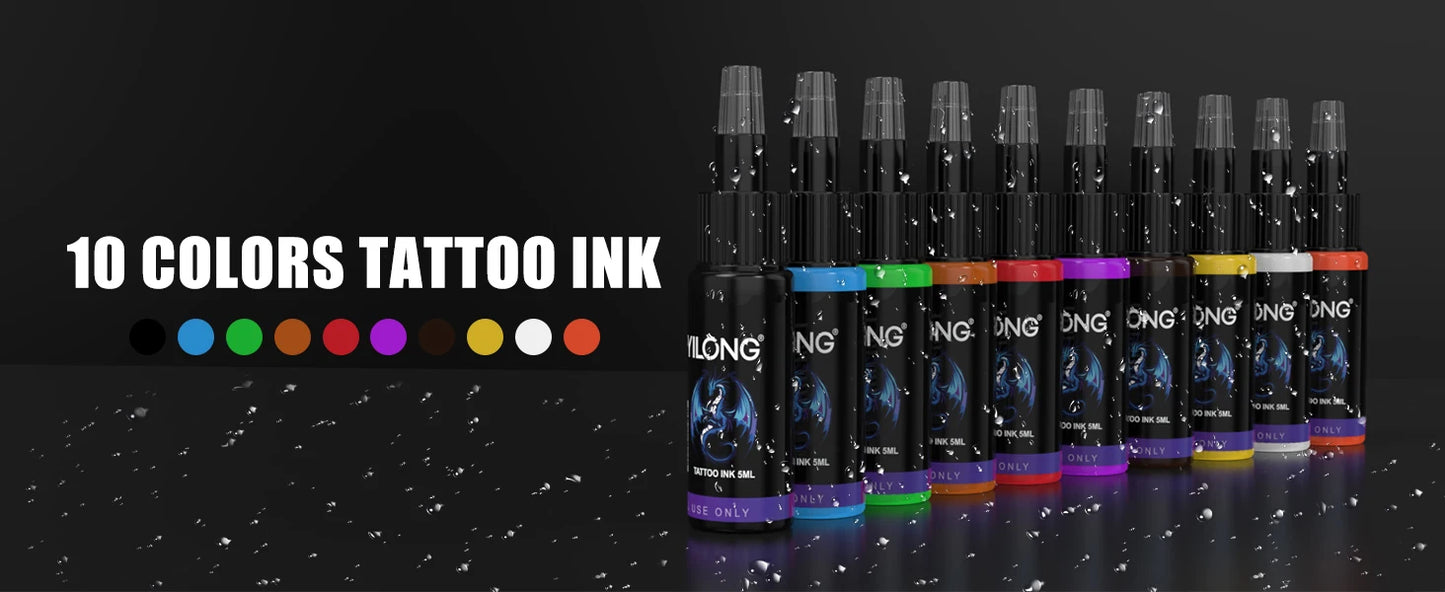 YILONG Wireless Tattoo Machine Or CompleteTattoo Pen Gun Kit With 1600MAH Power and LED Screen Rotary Tattoo Machine Pen Set