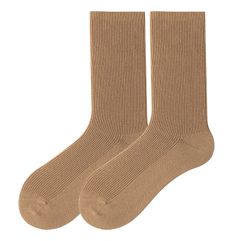 Women's Socks New Autumn Casual Simple Solid Color Winter Warm Socks For Women Korean Style Middle Tube Girls Pile Socks