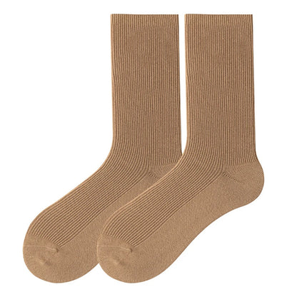 Women's Socks New Autumn Casual Simple Solid Color Winter Warm Socks For Women Korean Style Middle Tube Girls Pile Socks