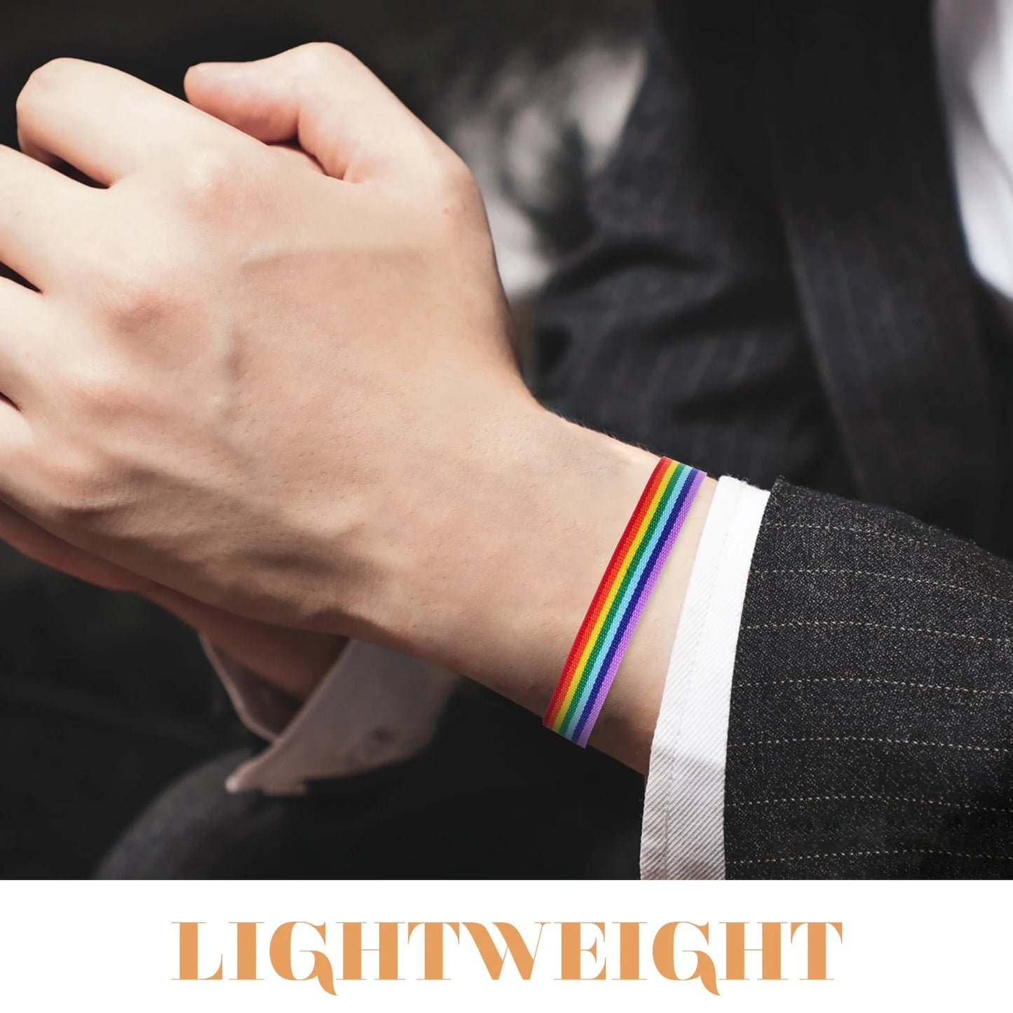 2pcs Rainbow Pride Bracelet Wristband Rope Woven Friendship For Men Lgbtq Cause Support Parties Unisex Trendy