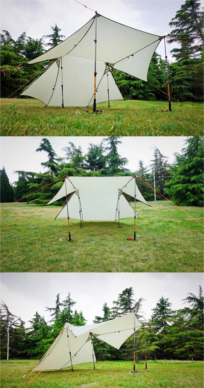 Hikeburger Yuanxing 2P Outdoor Camping Ultralight Tent Tarp Type A Pyramid Double Silicon 20D Nylon Cloth Waterproof Canopy Tent
