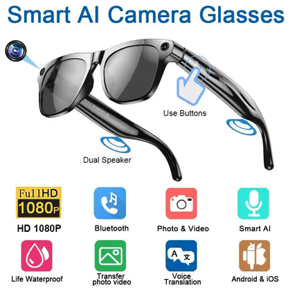 8K HD Smart Glasses AI GPT Camera Bluetooth Call 260Mah Battery Voice Assistant Translate office Identify Objects Smart 2026 New