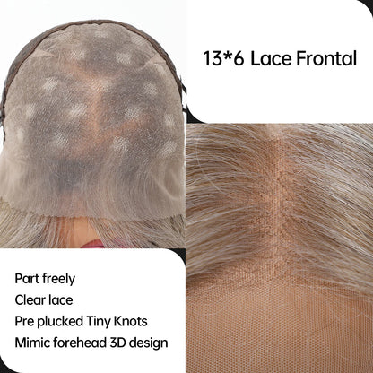 13*6 HD Lace Front Wigs Blonde Mixed Brown Synthetic Wigs For Women Daily Party Short Straight Natural Fake Hair Heat Resistant