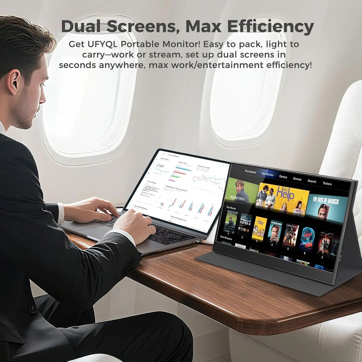 16" 4K Portable Monitor 3840x2400 16:10 UHD 1500:1 Contrast 100% DCI-P3 , External Second Screen for Laptop PC Phone PS5 Gaming