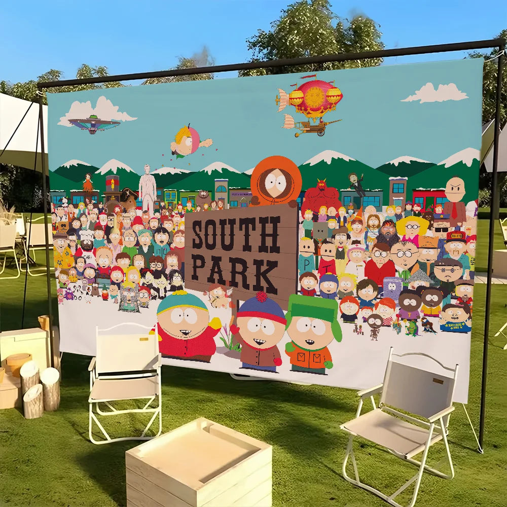 Cartoon S-South P-Park Cute Flag For Picnic Party Art Home Decoration Outdoor Camping Banner