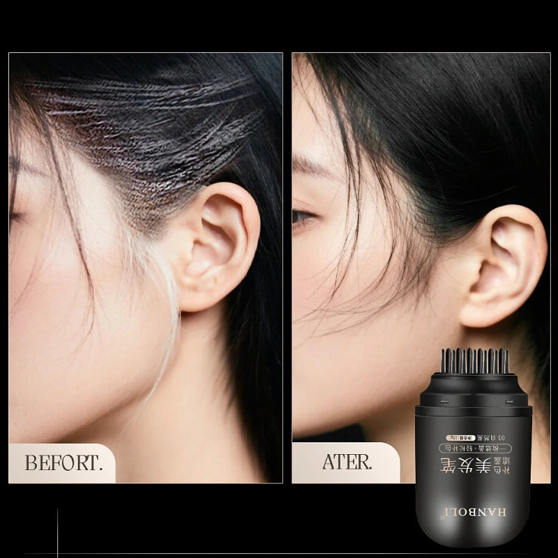 2in1 Plant Hair Dye Stick with Comb Black Brown Long Lasting Temporary Hair Coloring Covered White Hairs Hairline Pen Washable