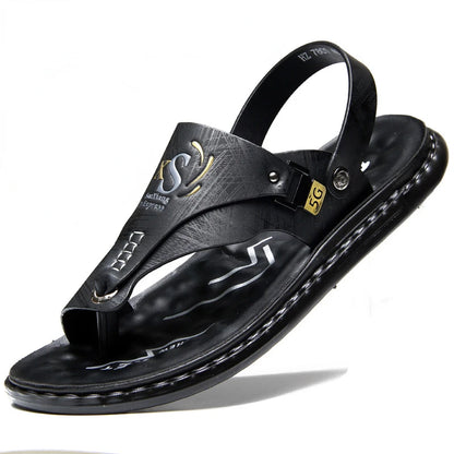 Sandals for Men High Quality Cow Leather Sandals Outdoor Casual Sport Sandals Anti Slip Beach Slippers for Men Summer Slippers