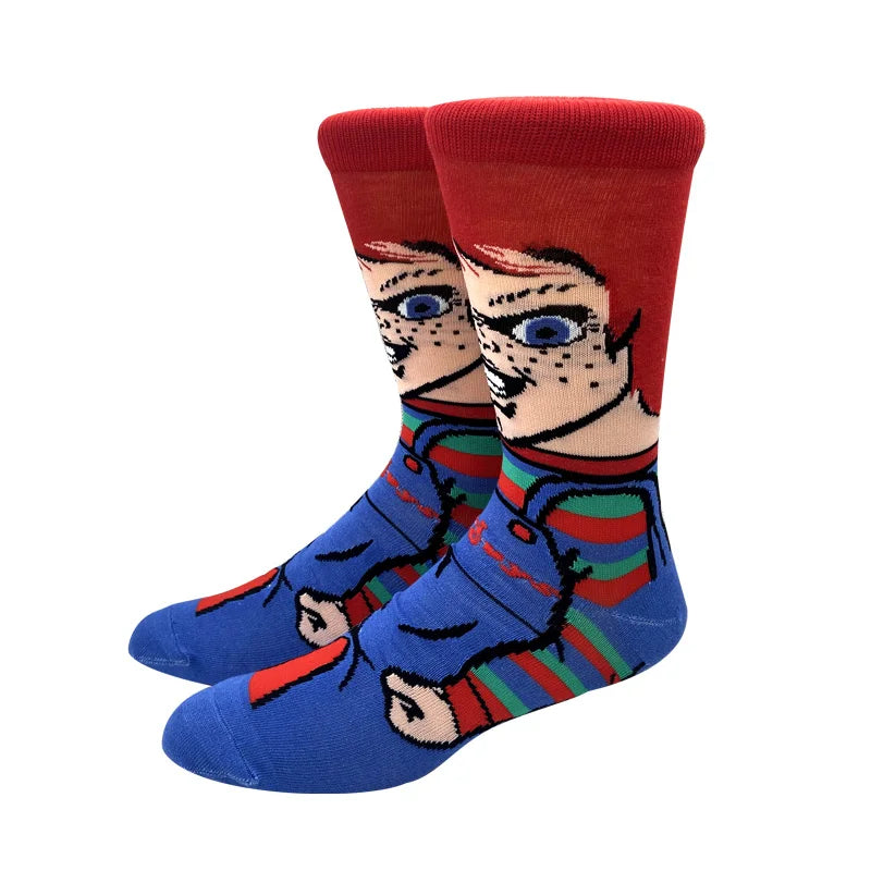 2023 New Anime Marvel Men Socks Long Sock Men‘s Knee-High Couples cosplay Sock Personality Hip Hop Harajuku Funny Sock for Women