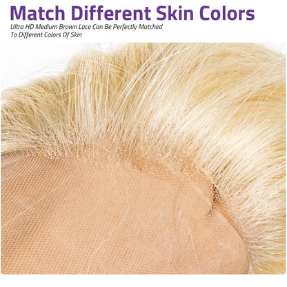613 Blonde Body Wave 13x6 HD Lace Frontal Human Hair Wigs 38 40 Inches Honey Colored Lace Closure Front Wig For Black Women