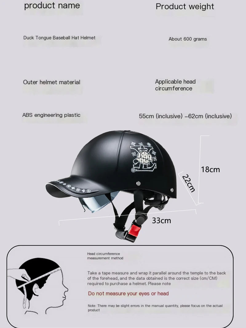 New Cafe Racer Chopper Scooter Safety Hard Hat Half Face Vintage Summer Cap Motorcycle Half Helmet Baseball Cap Style